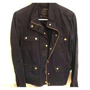 J Crew Navy Blue relaxed boyfriend Field Jacket